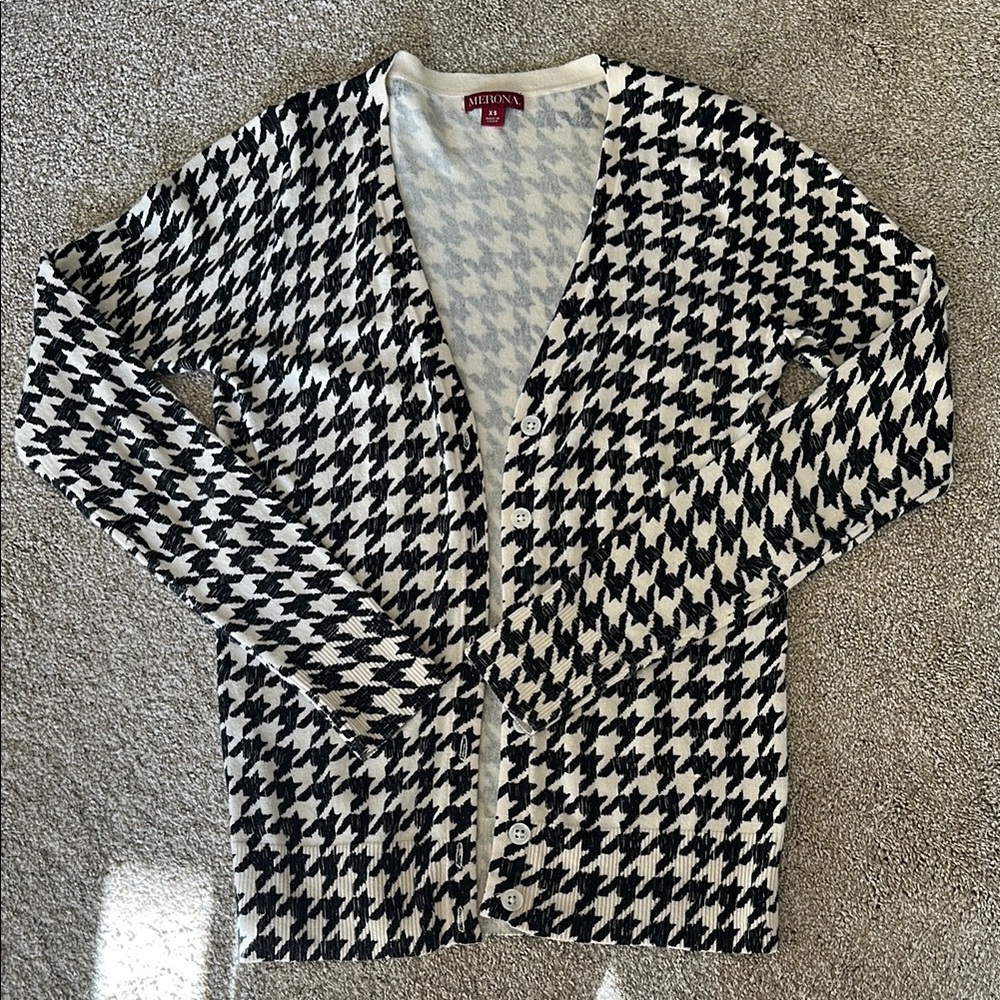 Merona Black and White Houndstooth Sweater - Picture 2 of 5